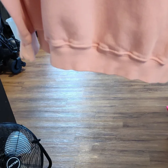 Paris France Pink Hoodie Medium 20" PTP Embroidery Front Comfy Vintage - Picture 13 of 13